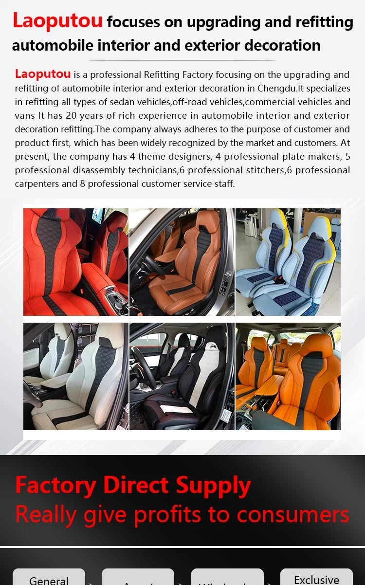 For X3 X5 X6 x7 x4 m3 m5 m6 Series Upgrade M Car Interior Accessories Sport Racing Bucket Seats Custom Leather Cover and Sponge