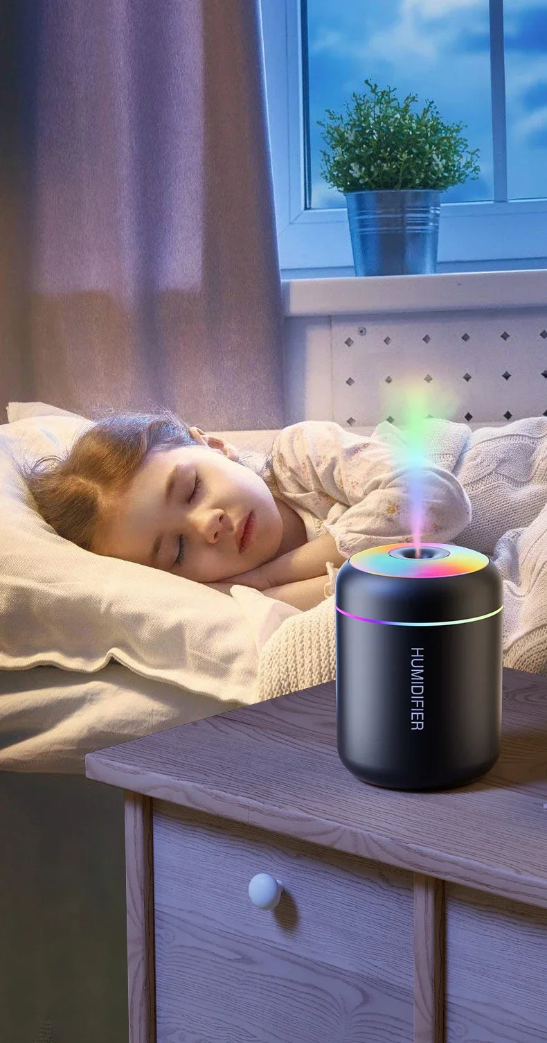 Mini Air Humidifier USB Electric 180ML Aroma Diffuser Essential Oil Purifier Aromatherapy Mist Maker Lights For Car Home Bedroom