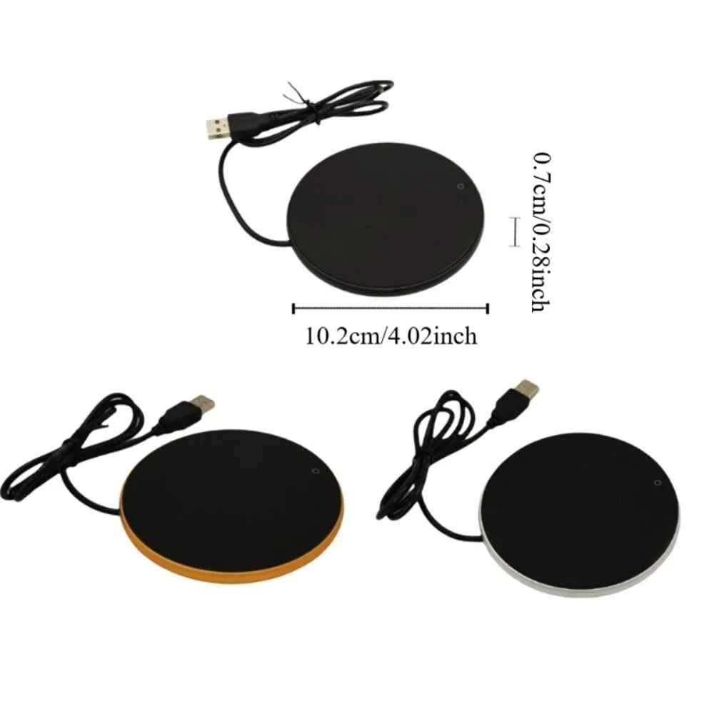 Portable USB Charging Electric Coffee Cup Heater Constant Temperature Round Cup Warmer Energy Saving Cup Heating Pad Winter