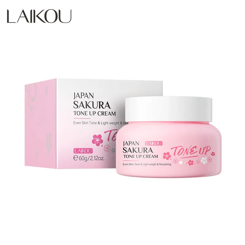 LAIKOU Japan Sakura Original Tone up Cream Moisturizing Nourishing Skin Face Cream Brightening Cream Face Skin Care 60g