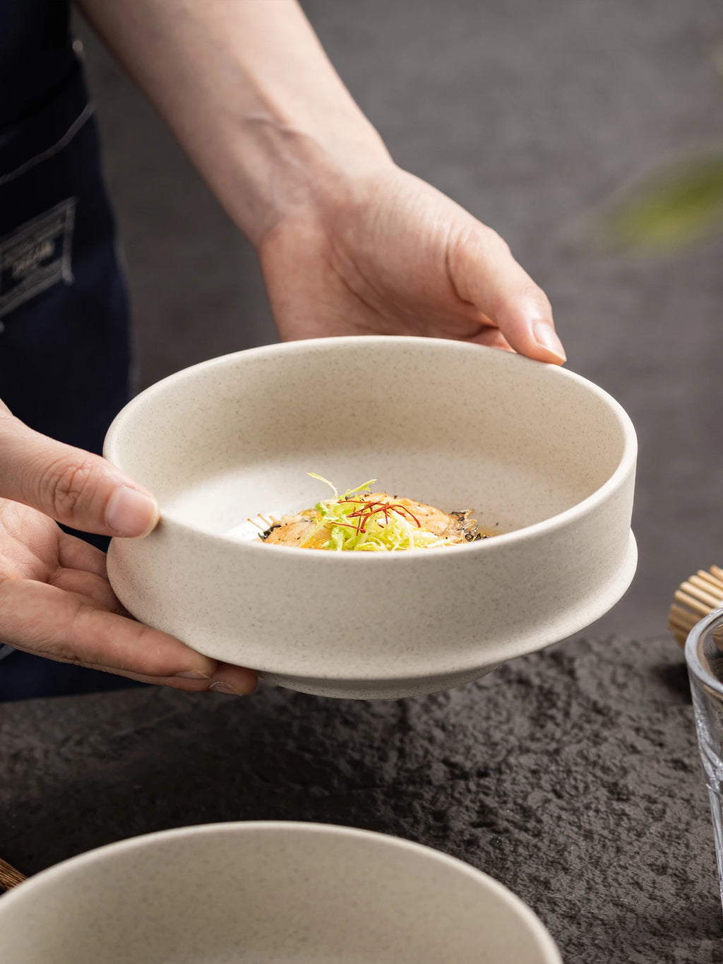 Retro Thick Earthenware Bowl Ceramic Rice Bowl Creative Small Dish Bowl Irregular Plate Dish Commercial Dining Utensils