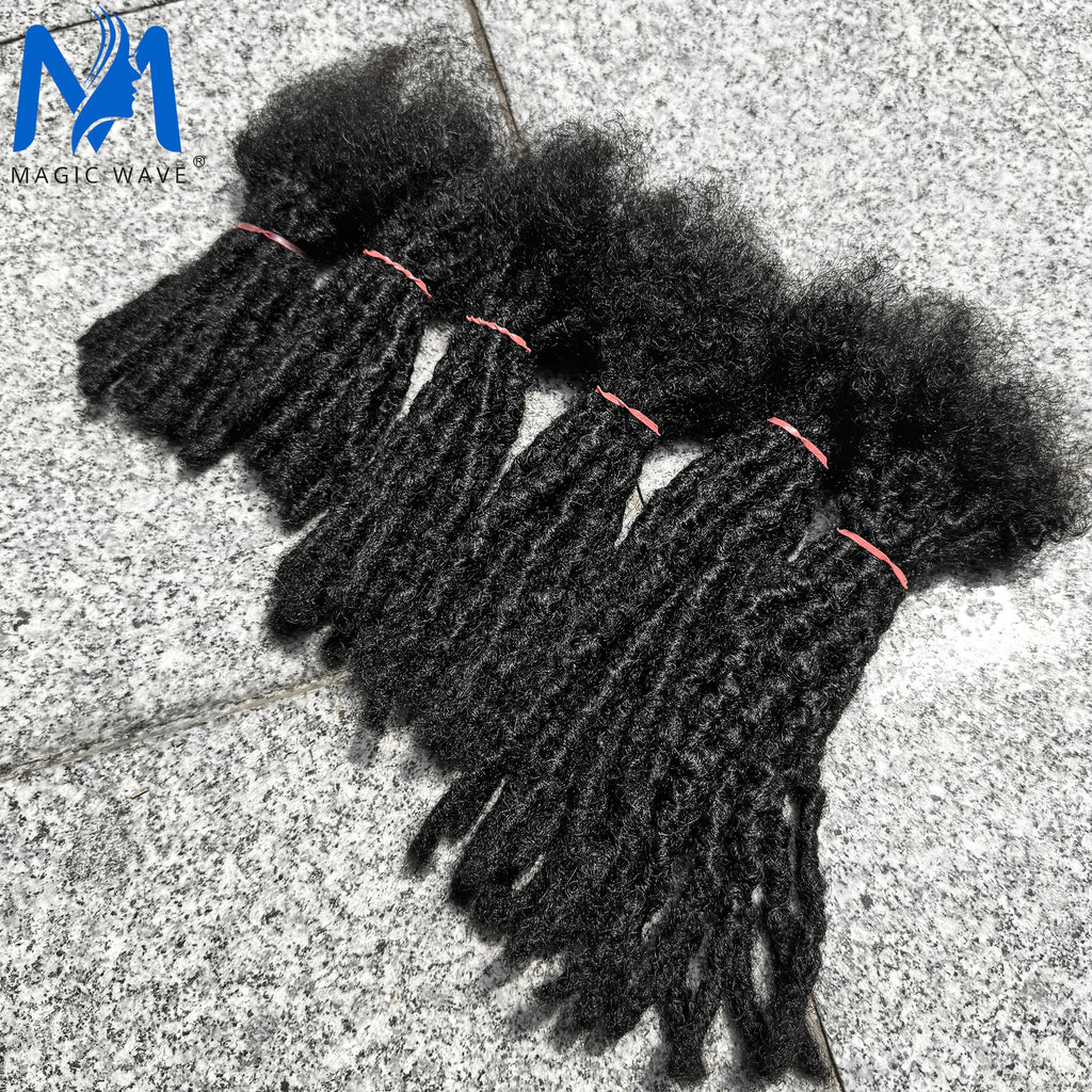 4-8inch 0.6cm Width Interlocking Locs Dreadlock Extensions Full Handmade Permanent Loc Extension Human Hair for Men/Women