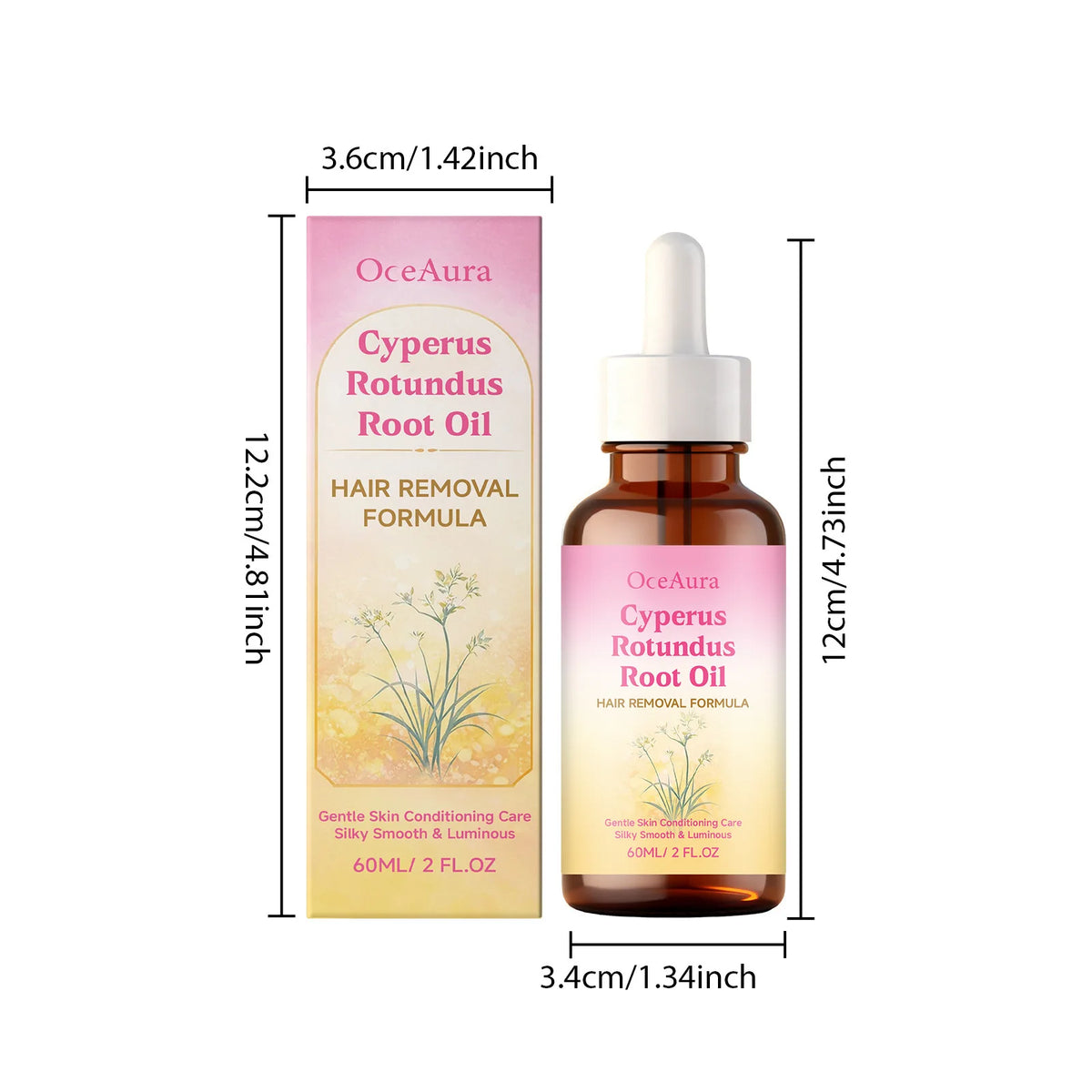 Cyperus Rotundus Hair Removal Oil Hair Growth Inhibitor Skin Smoothing Soothing Refreshing Cleansing Moisturizing Depilatory Oil
