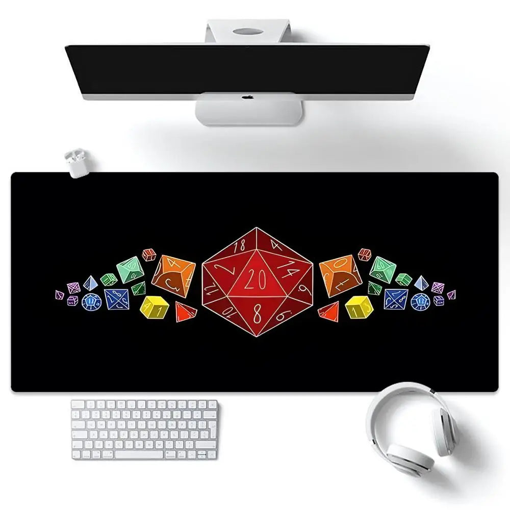 D&D D-Dungeon & Dragons Mouse Pad Tapetes de Mesa Teclado, Borracha Kawai, Tapete de Mesa Antiderrapante, XXL90x40cm