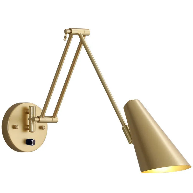 Led Dimmable Wall Lamp Bedroom Bedside Reading Light Folding Telescopic Switch Modern Creative Study Rocker Wall Light Fixture