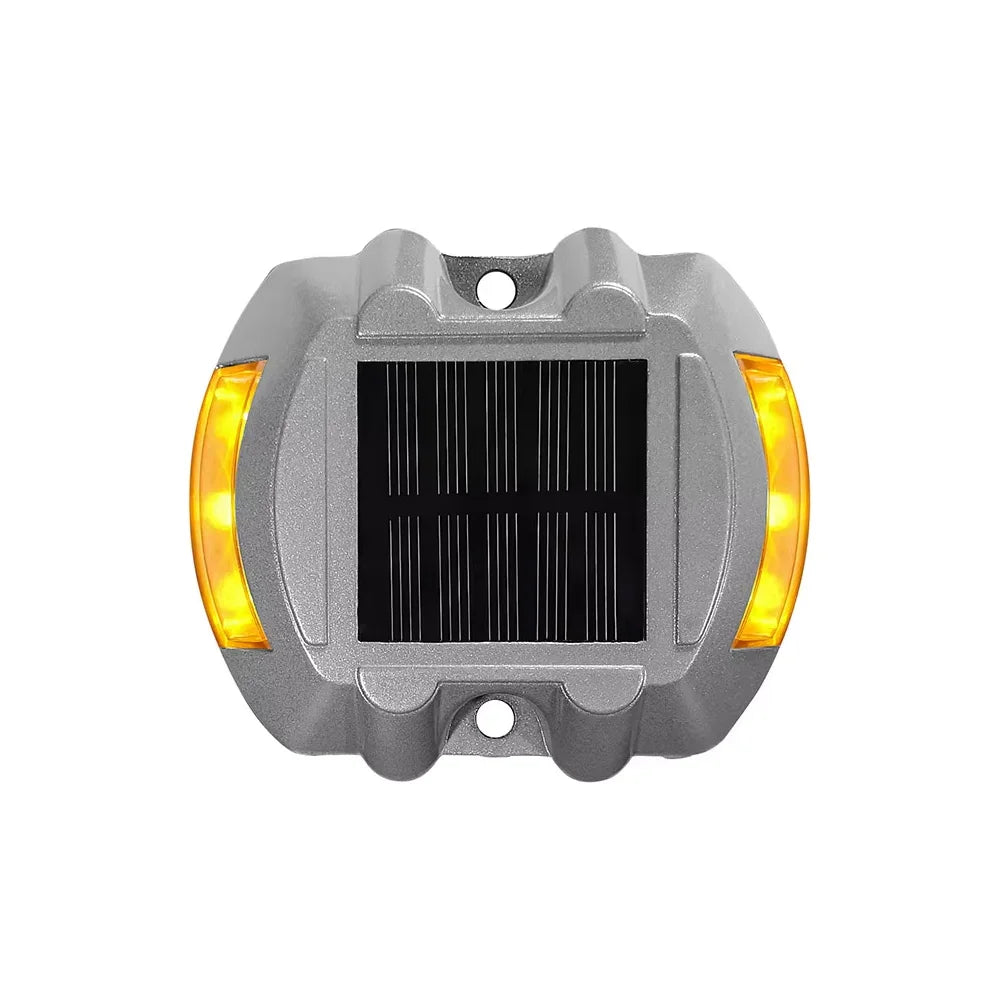 Smart Solar Road Studs with Motion Sensor - 6 LED Auto-Dimming Warning Lights IP68 Waterproof for Driveways/Parking Lots
