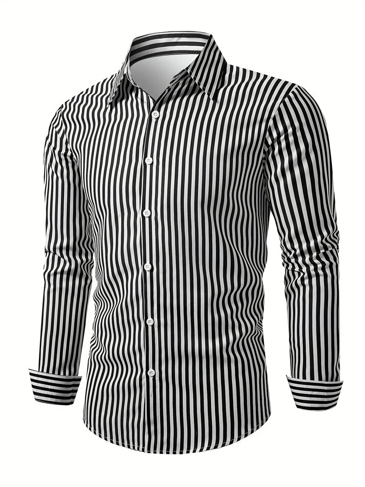 Fashion Square stripe patterns 3D Print Mens Long Sleeve Shirt Autumn Button Down Casual Animal Shirt Lapel Mens Clothing Tops