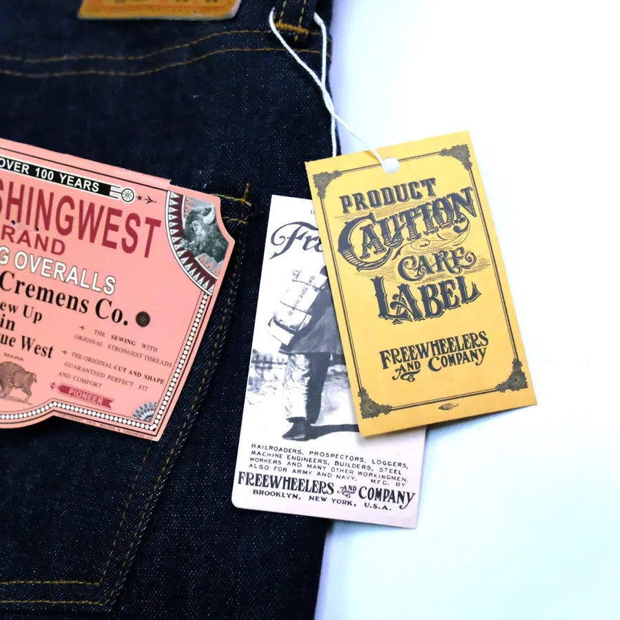 FREEWHEELERS 601XX 1951, five bags of 14oz indigo vintage jeans