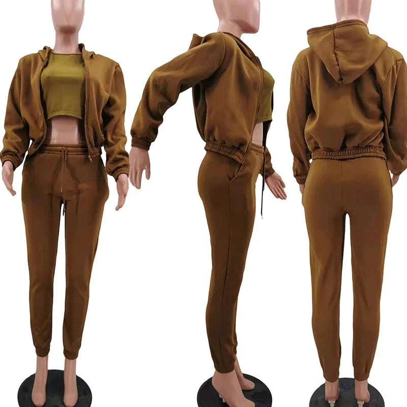 Casual Zipper Set Full Length British Style Elegant Commuting with Winter Long Sleeve Regular Sleeve Vest Plus Jacket Women Sets