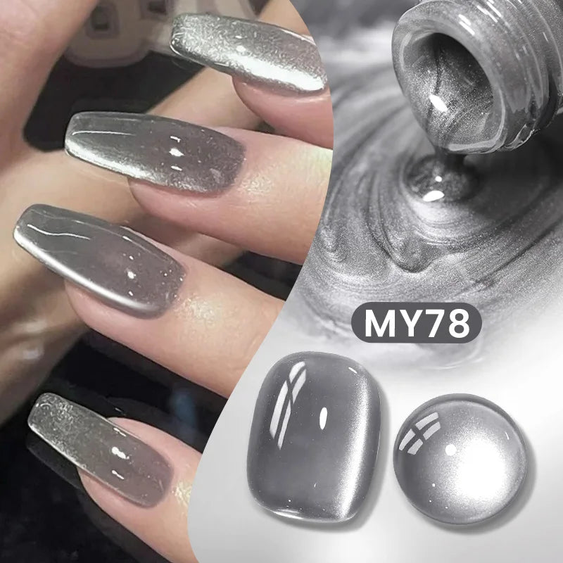 BORN PRETTY 10ml Grey Glass Bead Cat Magnetic Gel Nail Polish Black Nails Nail Art Manicure Semi Permanent Soak Off UV Gel