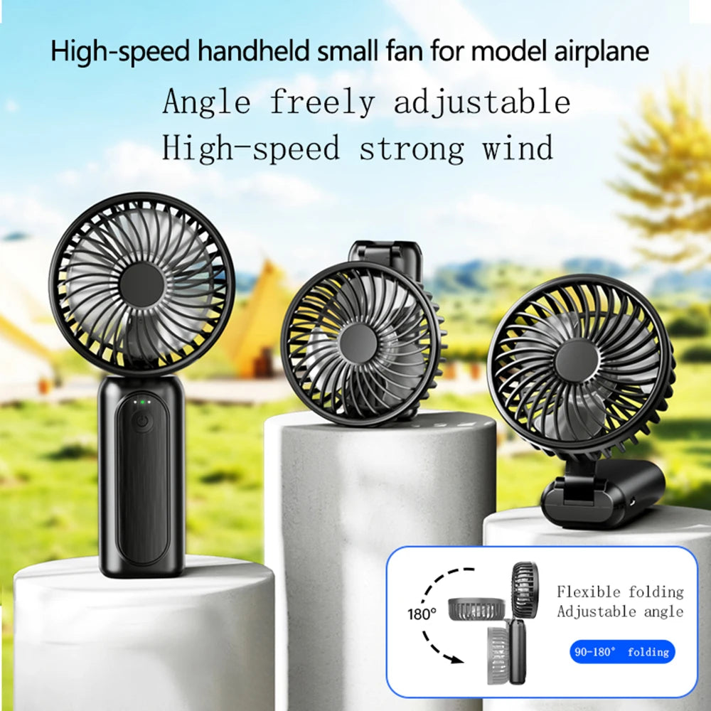 Outdoor Handheld Fan, Small Mini Fan, Foldable, Portable, Hanging on Neck, Speed, USB Rechargeable, 3600mAh Handheld ﻿