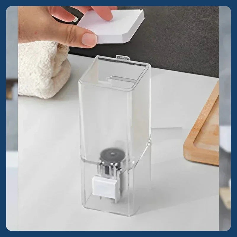 Transparent Wall-mounted Manual Soap Dispenser Household Bathroom Hotel Single-head Non-punching Hand Sanitizer Soap Dispenser