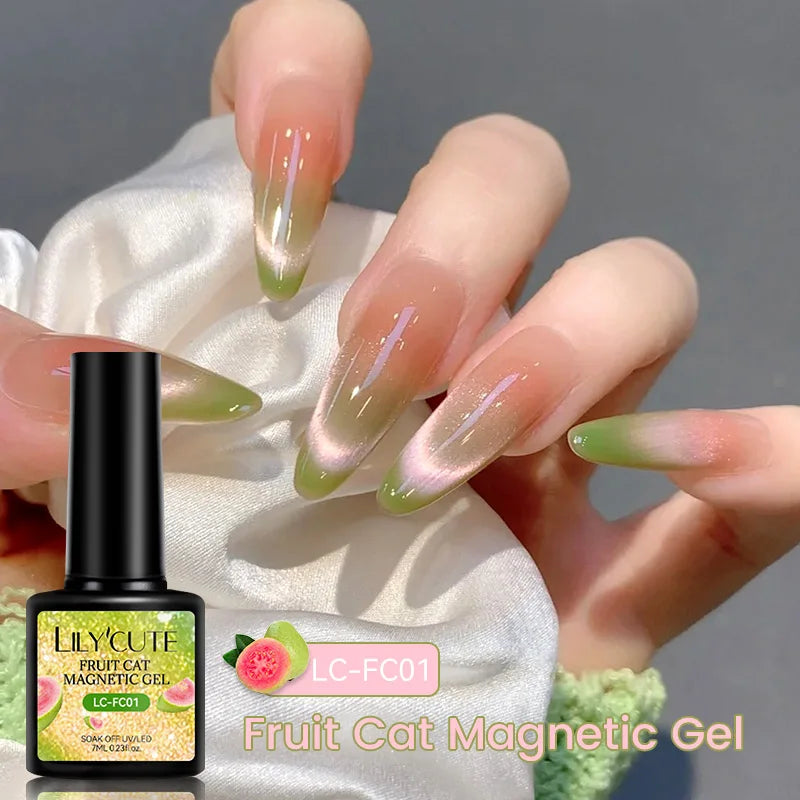 LILYCUTE 7ml Gold Coffee Cat Magnetic Gel Nail Polish Autumn Winter Nails Ultra Shine Moonlight Semi Permanent UV Gel Soak Off