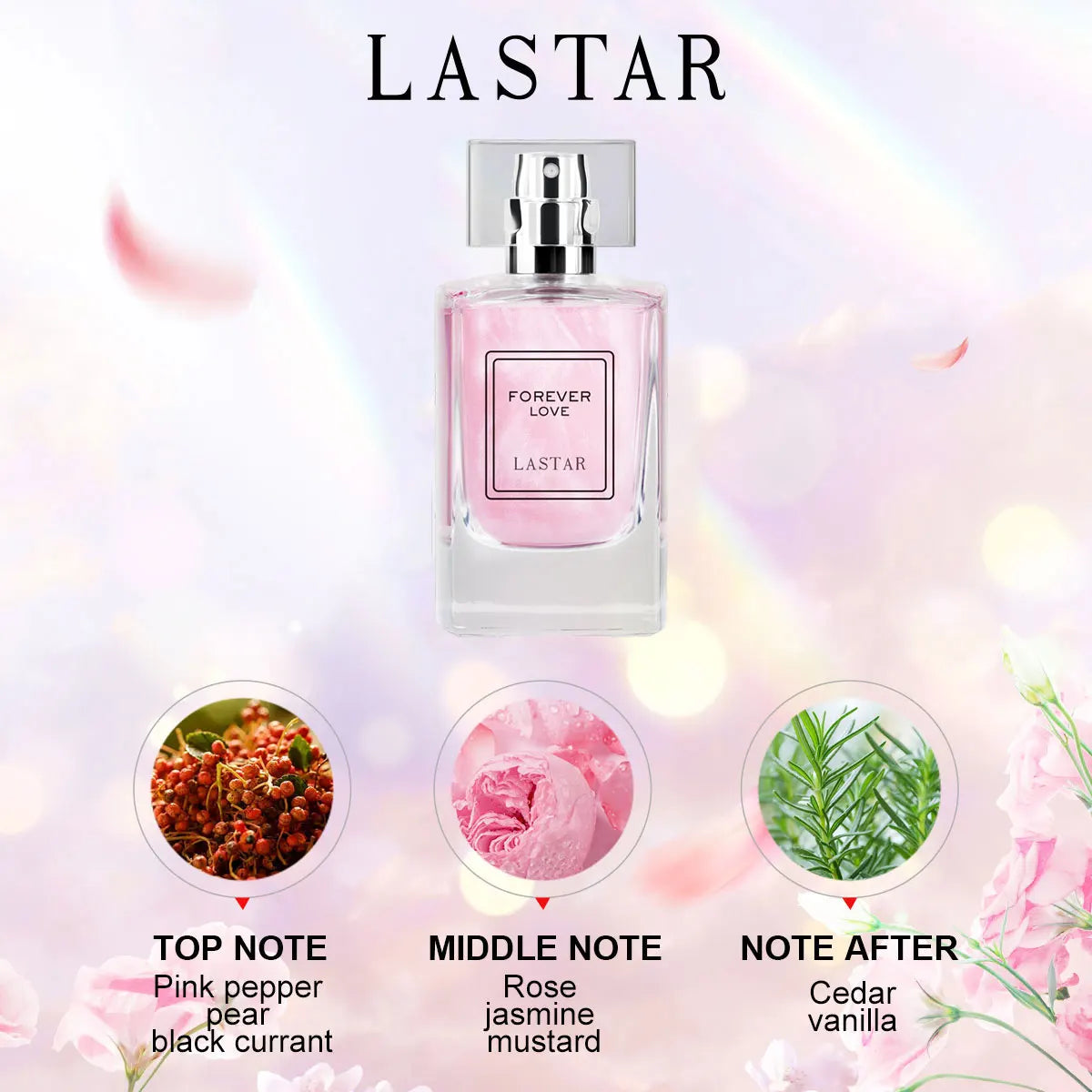 LASTAR Women's Perfume, Christmas Gifts.  Total 100ml/3.38fl oz, Rose Scent, Long-Lasting Fragrance,Dating Atmosphere