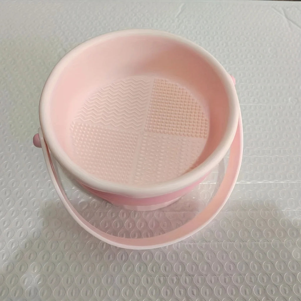 Silicone Makeup Brush Cleaning Bowl Tool Set - Powder Puff Washer and Sponge Storage Artifact for Efficient Makeup Tool Cleaning