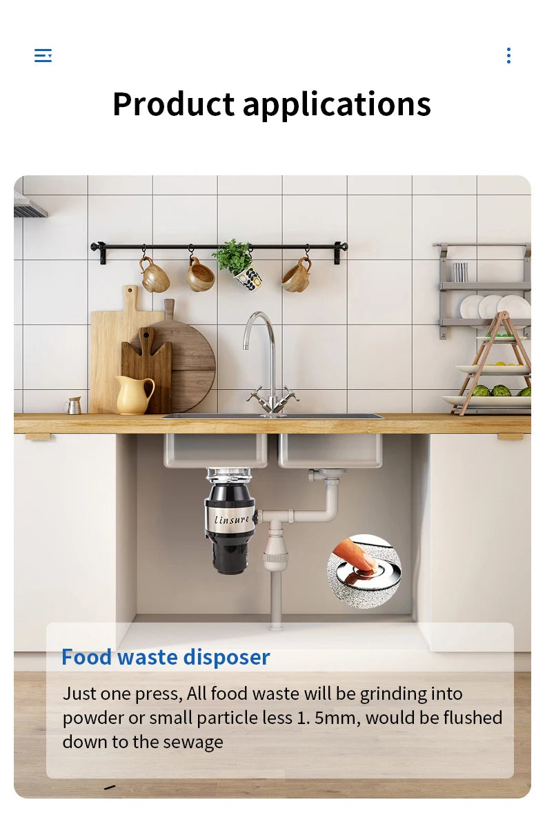 Airo 110V Hot Selling Home Appliances Food Waste Disposers Waste Disposal Garbage Disposals CE CB Factory