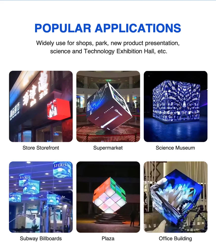 Outdoor Cube LED Display LED Display Waterproof for Advertising Four Sided LED Cube Panel Display Screen