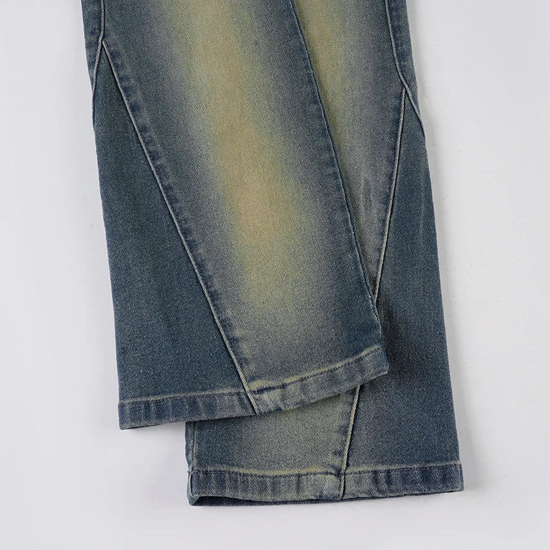 SUCHCUTE Fashion Vintage Low-Waisted Jeans for Women Y2K Streetwear Slim Denim Pants Retro Grunge Skinny Jeans All Match Clothes