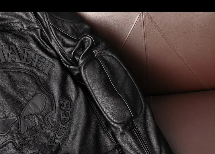 Genuine Leather Jacket Men 100% Cowhide Jacket Man Stand Collar Motorcycle Clothes Spring Autumn Winter 2024 New Leather Coat