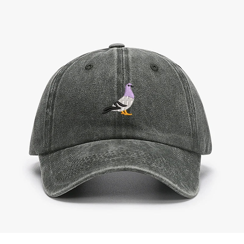 Embroidery Pigeon Spring vintage Baseball caps Men Women Water Washed Sports Fishing Sunshade Summer Autumn winter Dad Hat