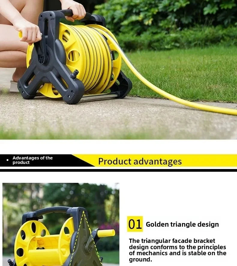 Car Wash Garden Irrigation Pipe Plant Flowers Heavy Duty Cart Portable Garden Hose Reel PVC Water Hose Pipe Reel with Cart