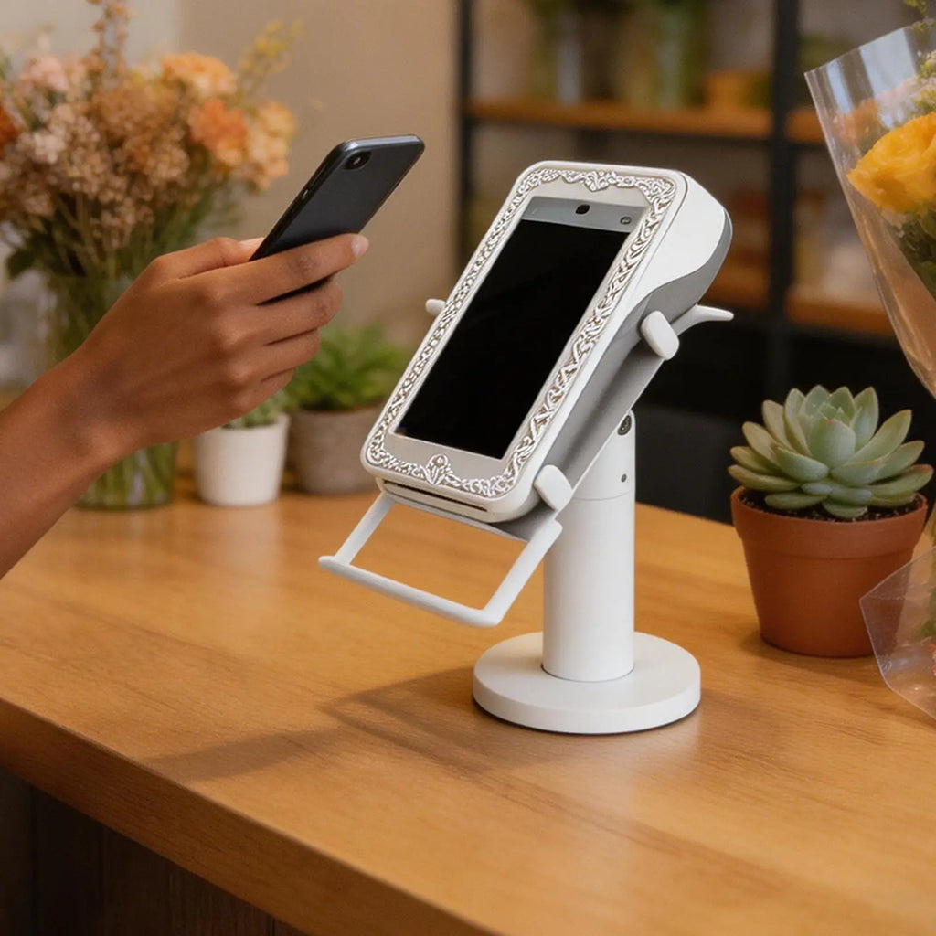 POS machine stand, rotating Aluminum Alloy Bracket, cash register display stand, credit card machine stand, counter stand