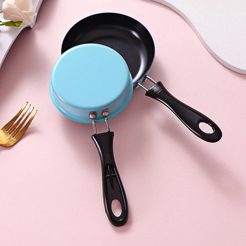 Mini Frying Pan Stainless Steel Prevent Stick Induction Pot Round Breakfast Small Fry Egg Pan With Long Handle Kitchen Gadgets