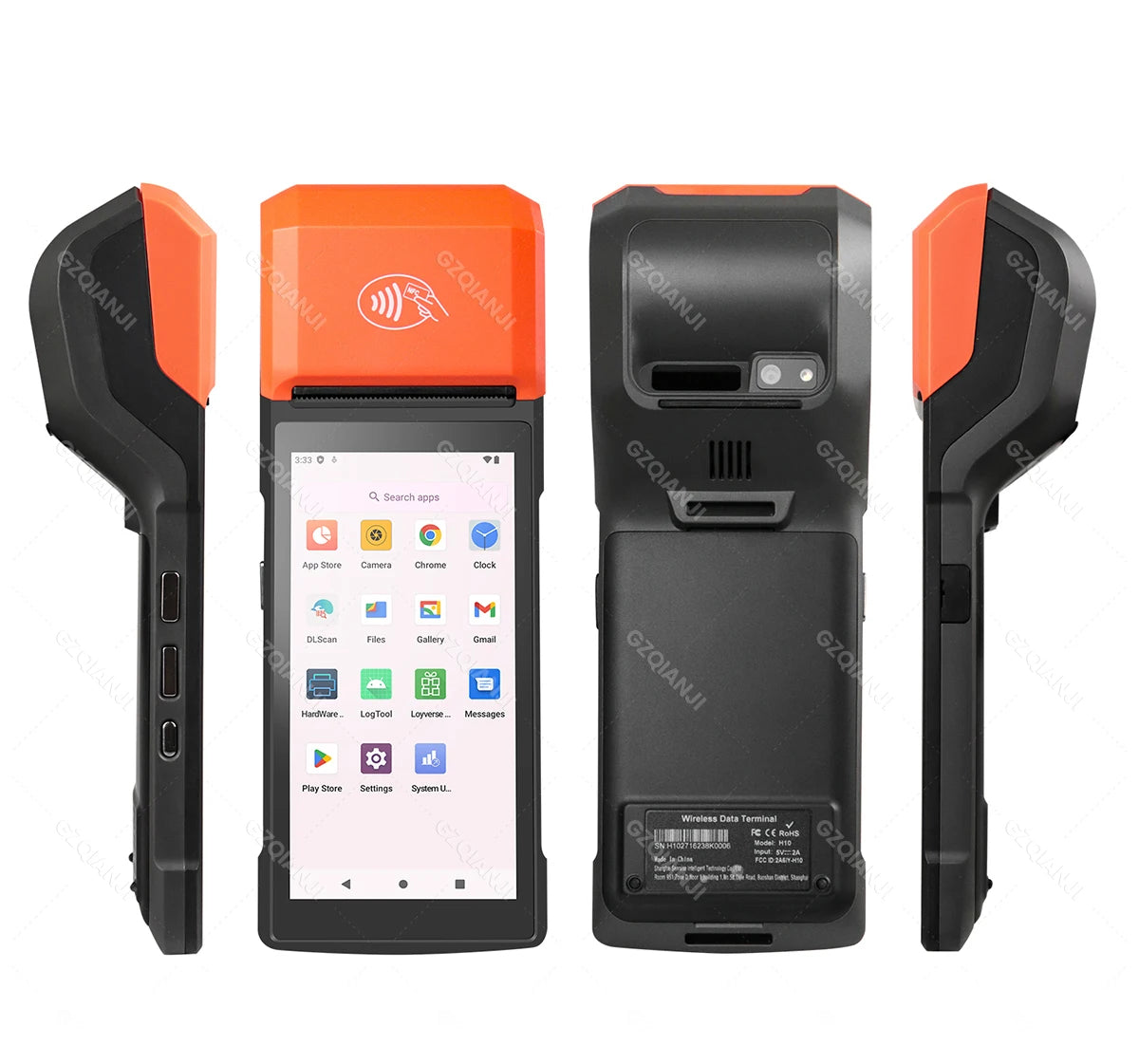 Android 13/14 POS Terminal Machine 5.5' Touch Screen Built-in 58mm Bluetooth Thermal Receipt Printer Wifi Support Loyverse App
