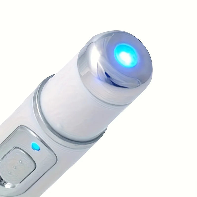 White Blue Light Battery Powered Face Eye Massage Portable Facial Beauty Care Pen Home Beauty Tools