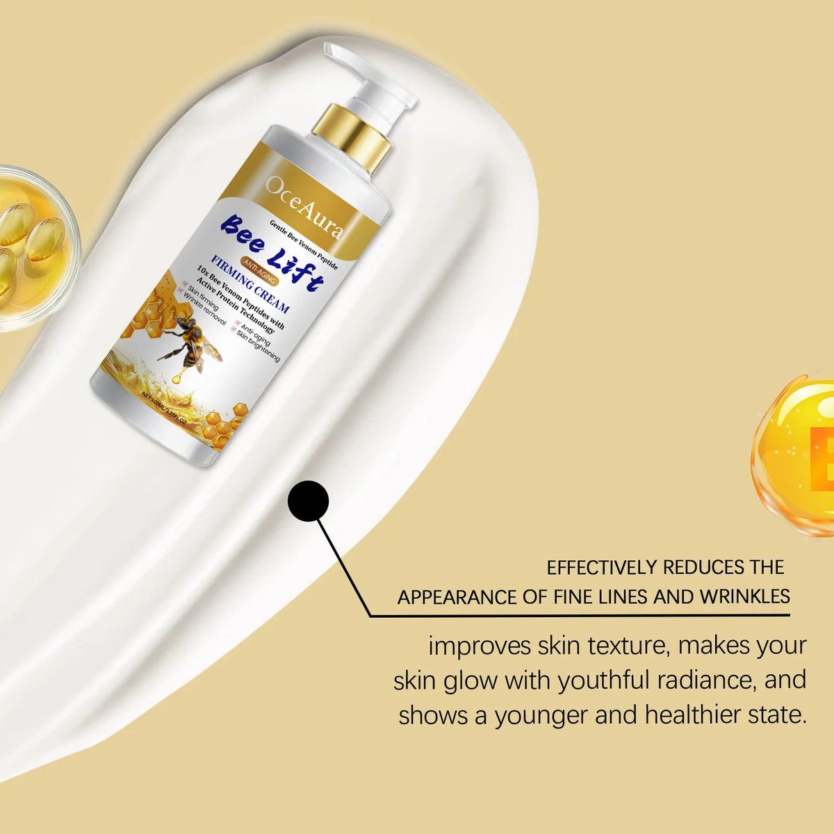 Collagen Anti-Aging Body Cream Bee Venom Wrinkle Removal Nourish Tighten Lift Reducing Fine Line Smooth Moisturizing Body Lotion