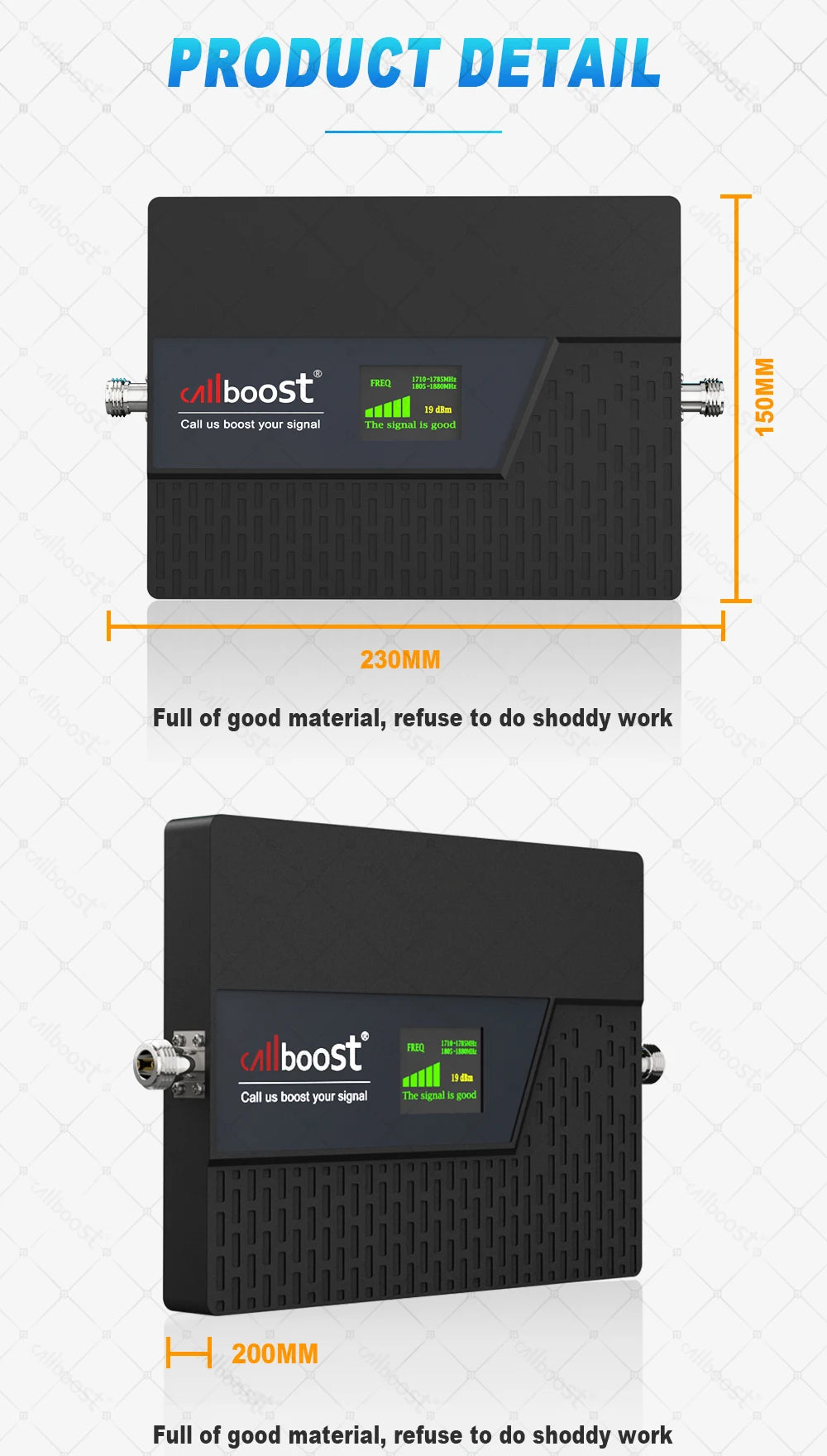 CALLBOOST 5-Band Repeater Increases Cellphone signal 4G 1800 2100 900 2600 800 700MHz GSM LTE Signal Amplifier Enhanced Network