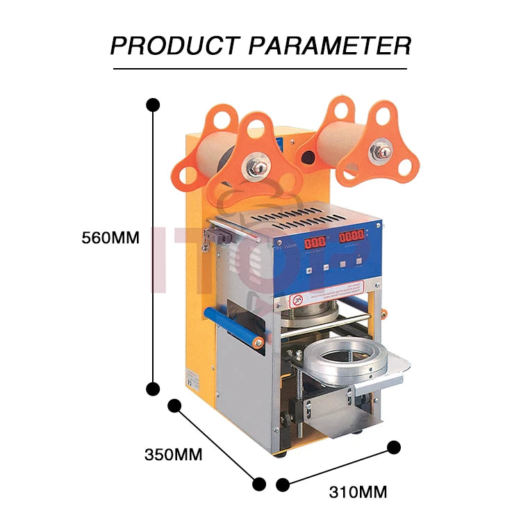 Automatic 400-600 Cups Per Hour Bubble Tea Cup Sealer Machine  Digital Full Drink Disposable Cup Sealer Making Machine