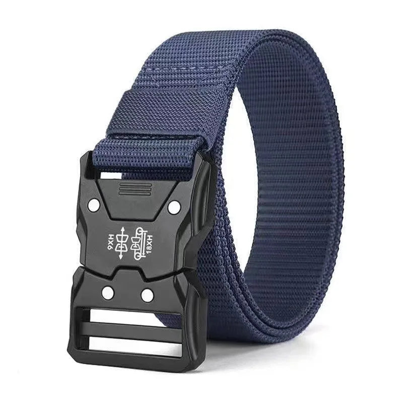 Red Ears Plastic Buckle Tactical Belt Men'S Multifunctional Military Fan Canvas Belt Outdoor Faux Nylon Training Waist Belt