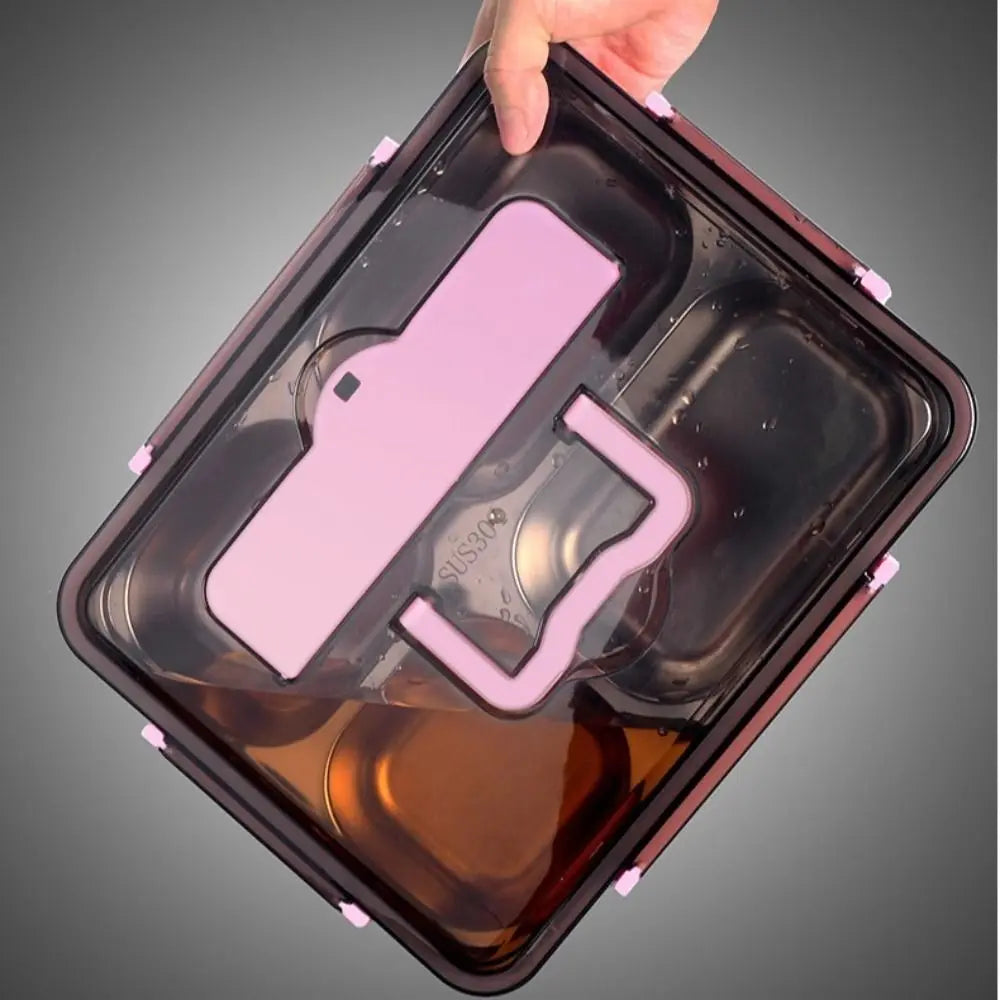 Leakproof Stainless Steel Lunch Box Microwavable Multi-Grid Food Container with Cutlery Food Grade Lunch Container Office Worker