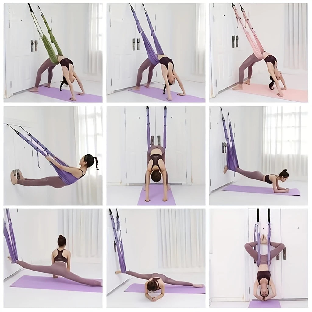 Yoga Strap Stretch Band Fitness Hanging Rope Universal Back Leg Belt for Backbend Split Handstand Home Inversion Training Hammoc