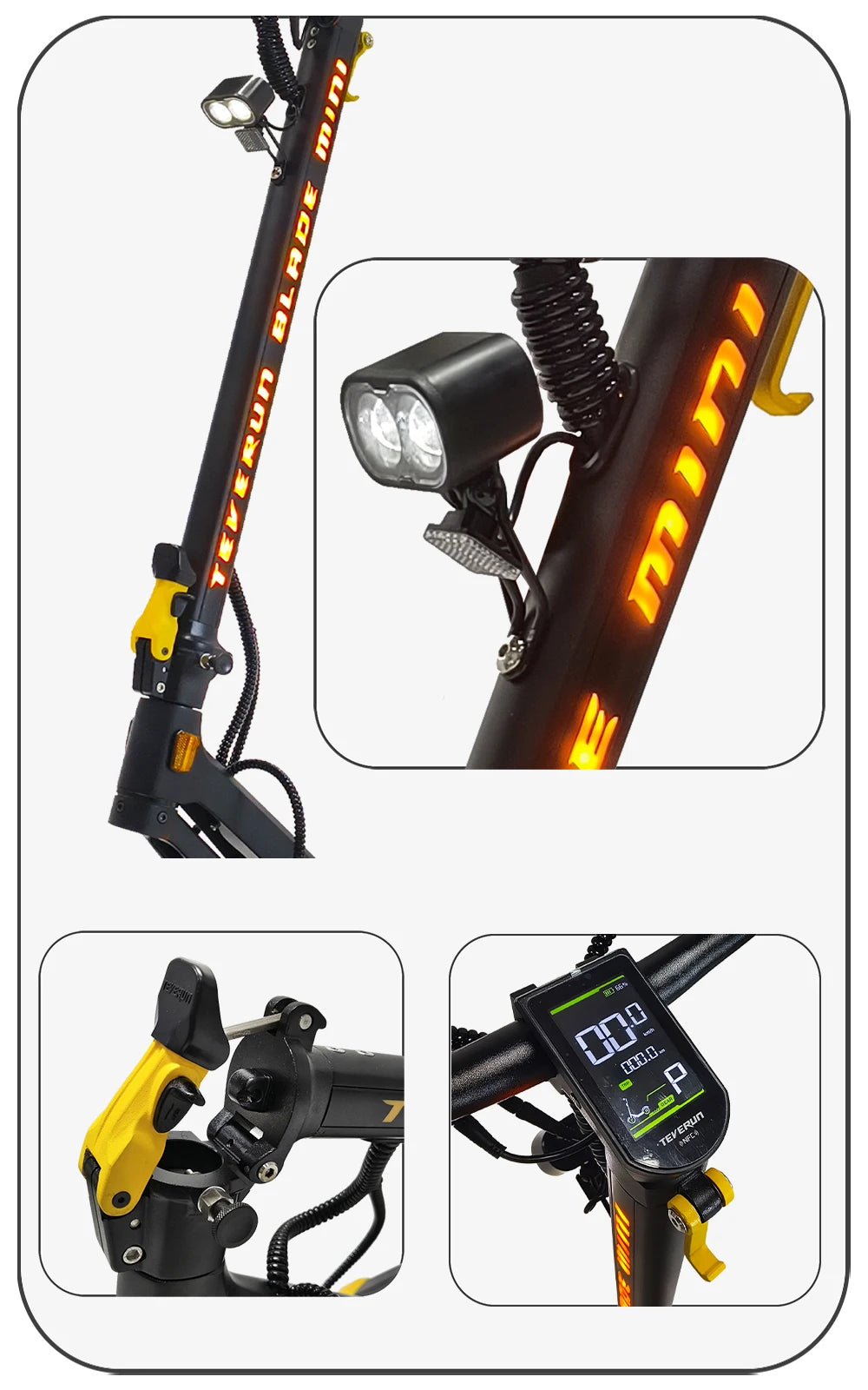 2026 TEVERUN Blade Mini Ultra V4 60V 27Ah Battery 1000Wx2 Motor Built-in Smart LCD Display Max Range 100km 10inch E-Scooter