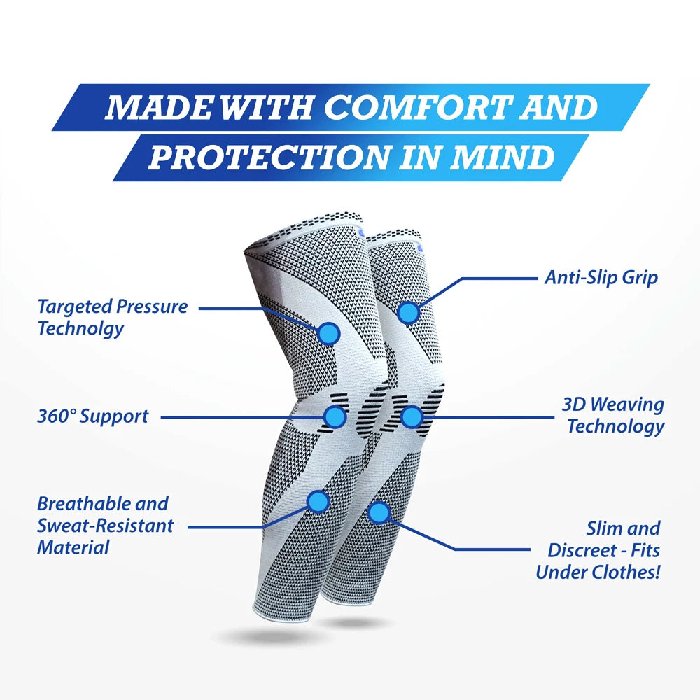 1pc Long Compression Leg Sleeves Full Leg Sleeves Full Compression Knee Sleeves Knee Braces Knee Support for Men Women Arthritis