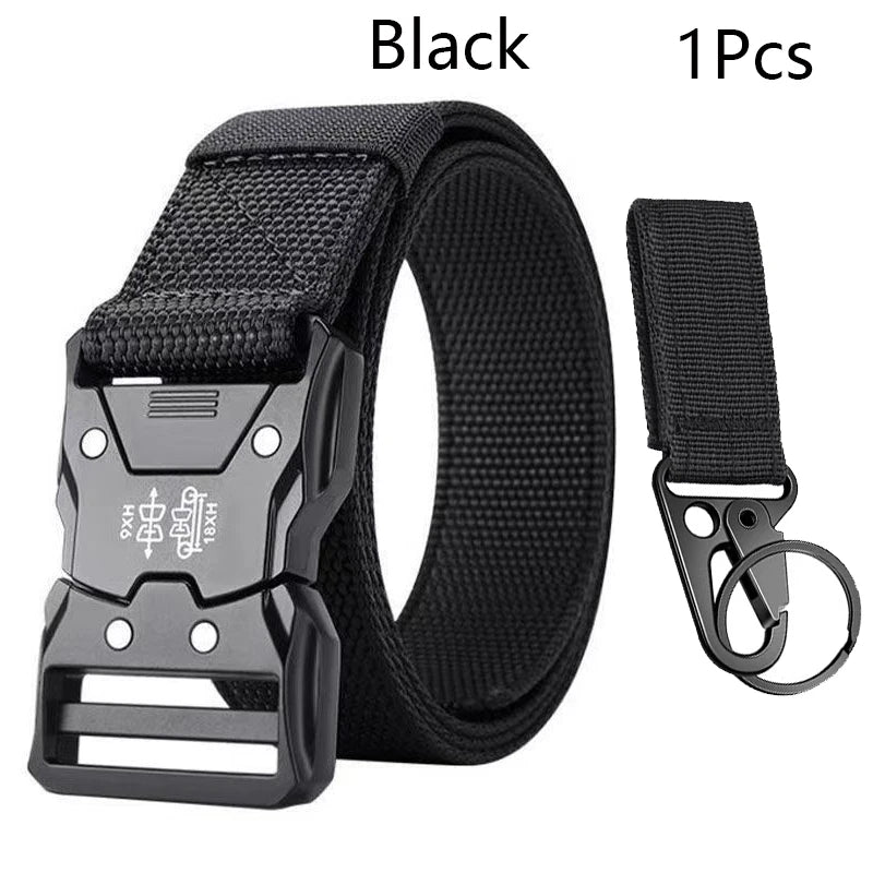 Genuine Tactical Belt Men's Quick Release Nylon Military Belt Automatic Buckle Real Soft Outdoor Sports Pants Jeans Waist Belt
