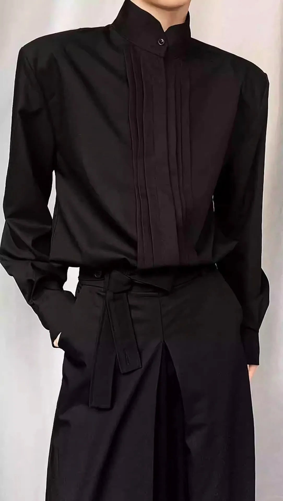 Man Casual Shirts 2025 Autumn High Quality Wrinkle Blazer Men's Clean Fit Shoulder Pad Shirt Jacket For Street Style Layering