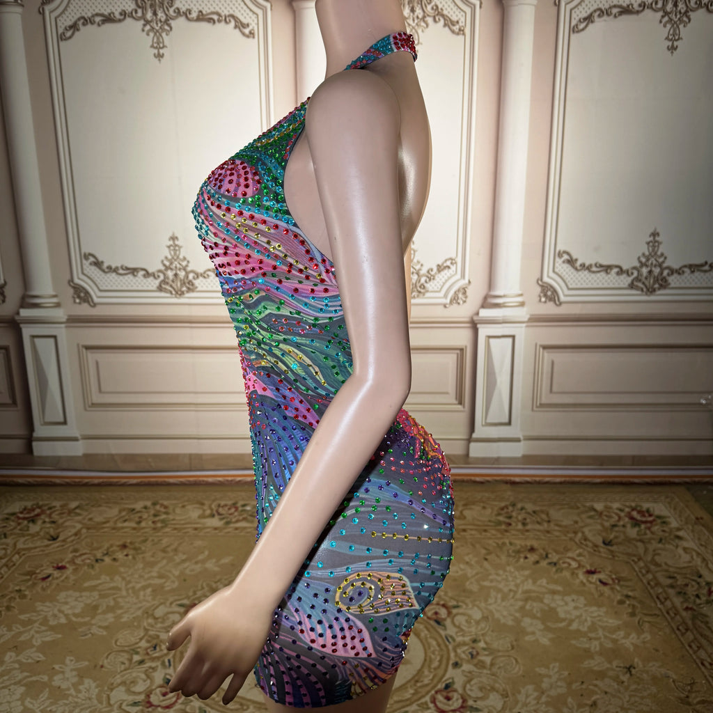 Floral Print Sexy Deep V-neck Halter Sleeveless Maxi Dress Stylish Dress Women's Backless Dress