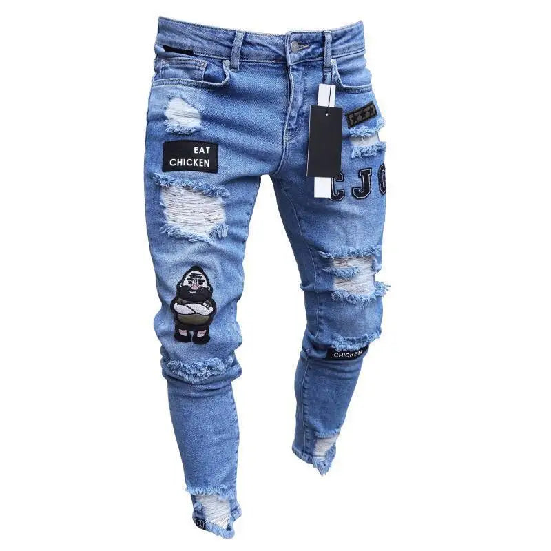 Mens Black Jeans Slim Fit Quality Gray Casual Male Jeans Pants Skinny Fit Men Pants Hip Hop Streetwear Cotton Denim Trousers