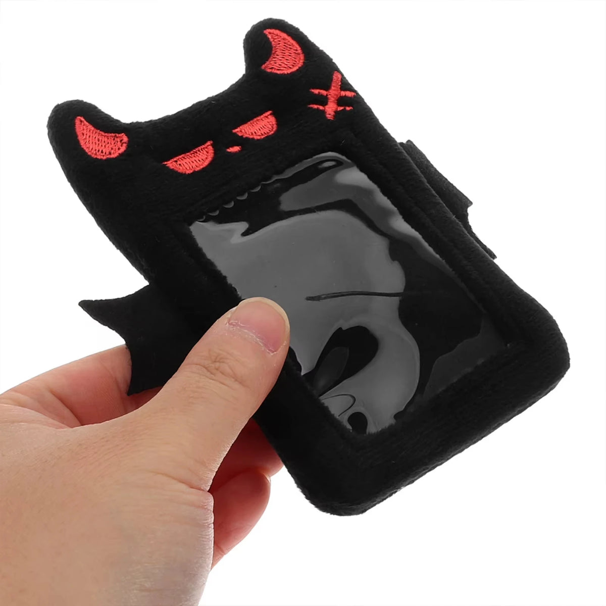 Cartoon Devil Plush Photocard Case Photo ID Credit Band Card Holder Card Case Students Idols Photos Protective Cover