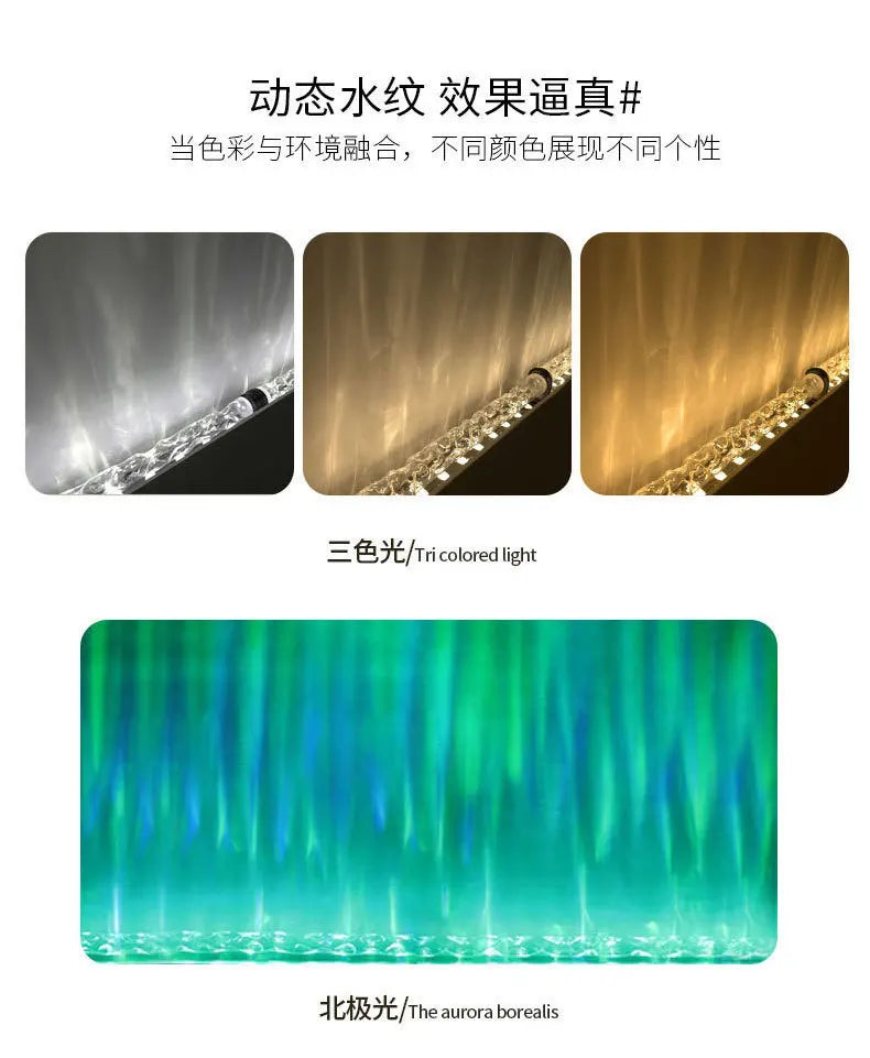 3D Dynamic Water Ripple Light Wall Washing Atmosphere Water Pattern Light Living Room Commercial KTV Background Decoration