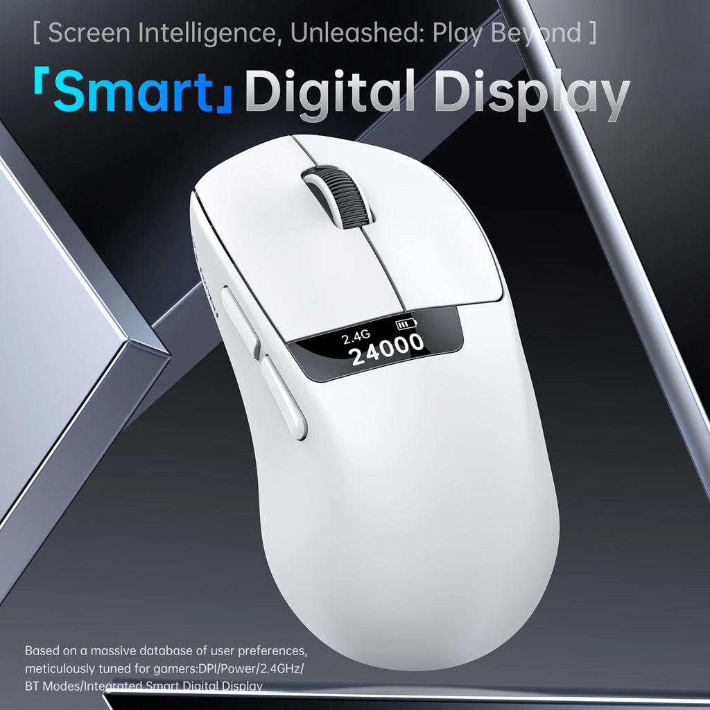 A7 Lightweight Wireless Gaming Mouse,24000DPI,Magnetic Charging Base,Tri-Mode Connection,PAW3311 Macro Esports Office Mouse