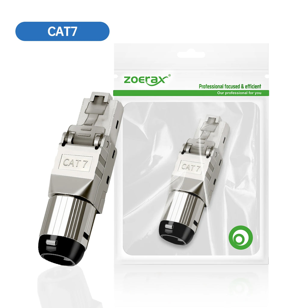 ZoeRax RJ45 Cat8 Cat7 Cat6A Connectors RJ45 Shielded Toolless Modular Termination Plug 2000MHz 40G LAN Cable for 22AWG-24AWG