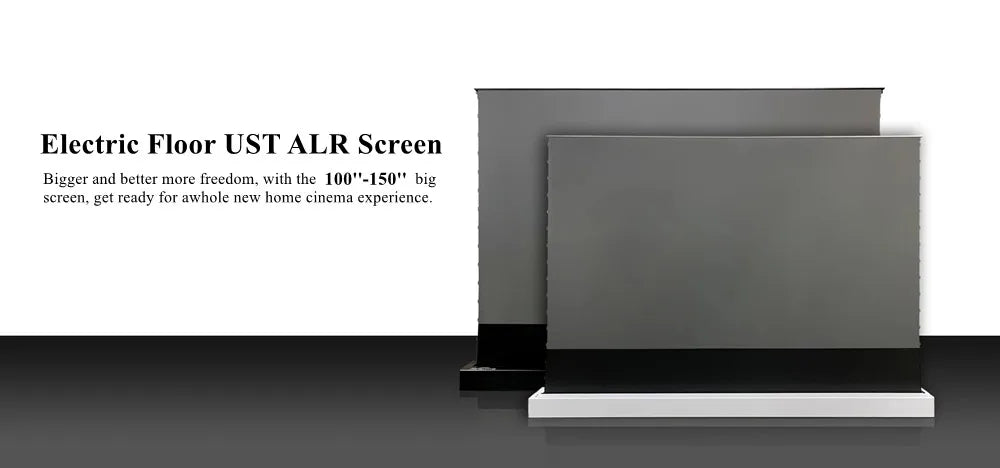 High-quality 72"-150" Laser TV Projector Screen Motorized Floor Rising PET UST ALR Projection Screen Suitable For Home Theater