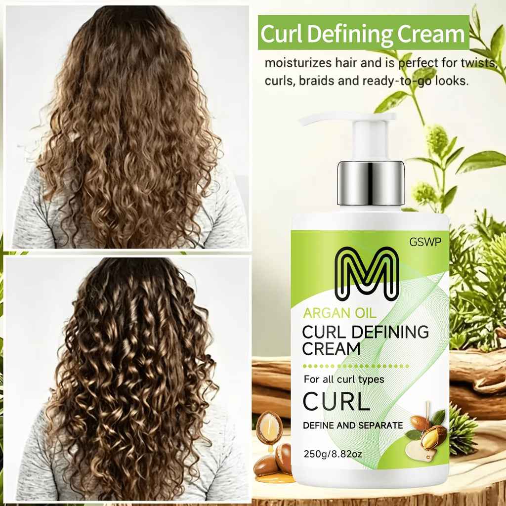GSWP Curl Defining Cream, Containing, Castor Oil, Keratin, Styling Curls, Controlling Frizz. 250/500g