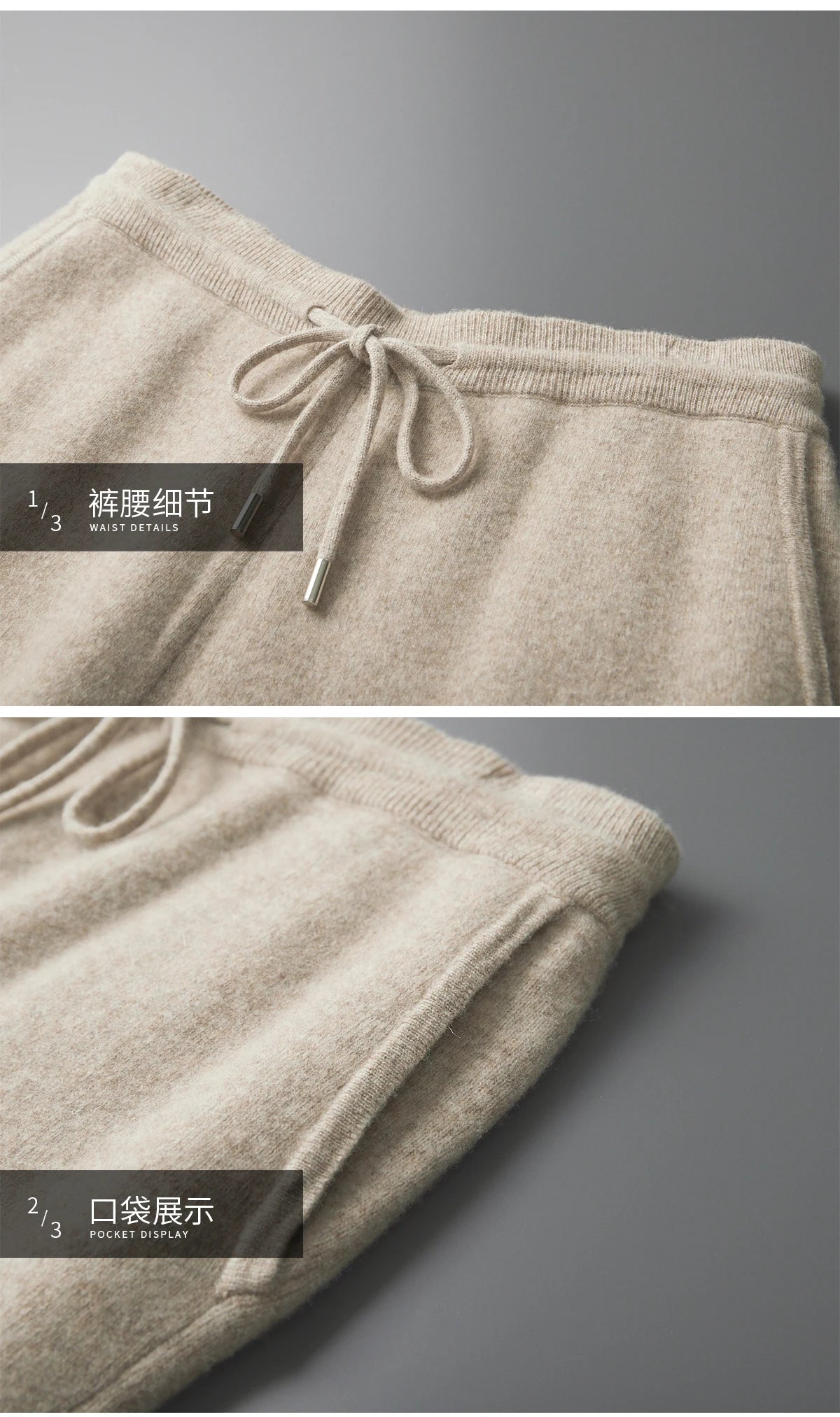 Men's 100% Merino Wool Two-piece Suit Autumn Winter Knitting Zipper Cardigan and Straight-leg Pants Warm Thickened Clothing Sets