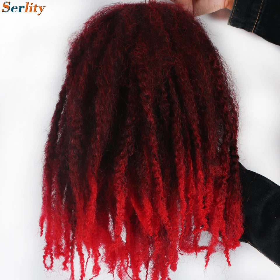 Marley Twist Braiding Hair Pre Stretched 1- 6 Packs Ombre Afro Kinky Curly Crochet Hair for Faux Locs Jumbo Marley Twists Hair