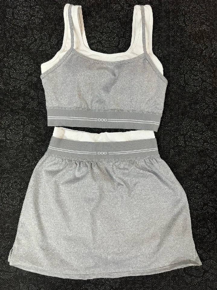 2026 Women's Yoga Exercise Tank Top and Fitness Skirt Comfortable and Breathable Running Set Two Piece Set
